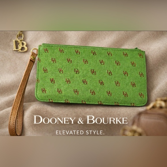 Dooney & Bourke Handbags - Dooney & Bourke Lime Green Logo Wristlet